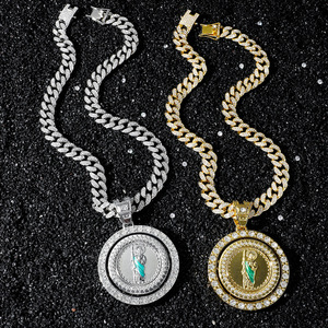 Nuevo Collar con Colgante de San Judas Estilo Hiphop, Giratorio, con Características Únicas, Joyería de Moda - Product Image 3