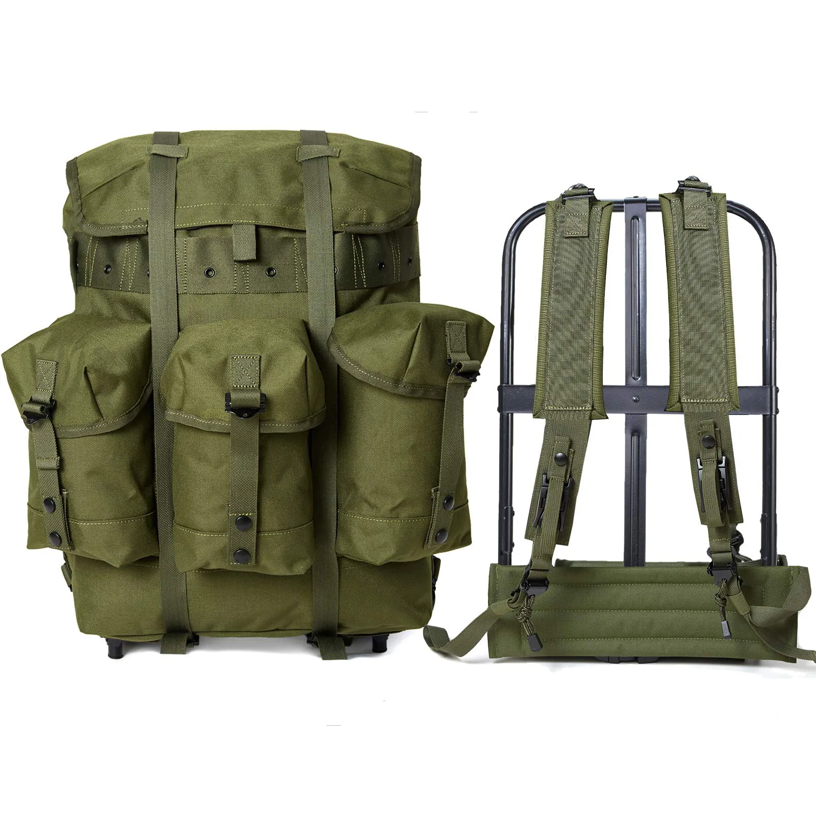 Factory wholesale aluminium alice frame pack mochila hiking tactical trekking camping bag rucksack