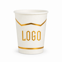 Gobelets en papier haut de gamme personnalisés avec logo de marque, estampage à chaud, double paroi, 16oz/12oz, pour café et boissons chaudes à emporter