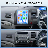 Podofo pour Honda Civic 2006-2011 RHD Écran vertical 9,7'' Autoradio 4+64 Go CarPlay sans fil Android Auto WiFi