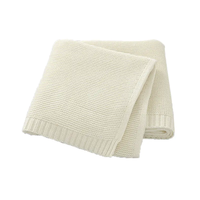 Couvertures en tricot pour bébé personnalisées, couleur unie 100% coton tricoté, couverture pour bébé, câble en cachemire