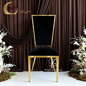Wedding Design Golden Metal High Back Banquet Hall <b>Dining</b> <b>Chair</b> for Events - Product Image 1