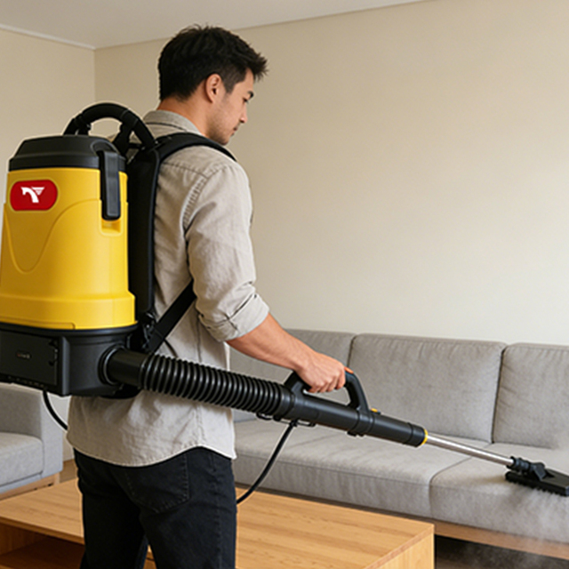 TJ-5S Commercial Silent Backpack Vacuum Cleaner 24V Lithium Battery Quiet Operation for Office Building Cleaning