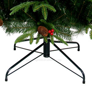 Árbol de Navidad Artificial de Lujo de 6 Pies, de PVC y PE, con Piñas y Bayas Rojas, Base Metálica Ecológica, Decoración Navideña para el Hogar/Oficina - Product Image 3