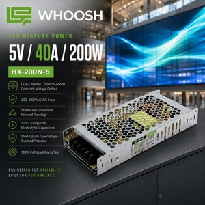 <span class=keywords><strong>Whoosh</strong></span> HX-200N-5ใหม่บางเฉียบ5V DC 40A แหล่งจ่ายไฟ200W ในร่มไดร์เวอร์หม้อแปลงสำหรับจอแสดงผลและไฟ LED - Product Image 1