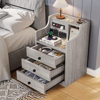 Étagère et armoires de chevet convertibles, design moderne et simple, taille mini, rangement en bois pour hôtel ou hôpital