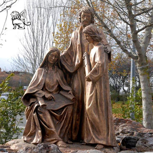 BLVE Gran Iglesia Decoración Moderna Tamaño Real Figura Religiosa San José María Jesús Bronce <span class=keywords><strong>Sagrada</strong></span> <span class=keywords><strong>Familia</strong></span> Escultura - Product Image 1