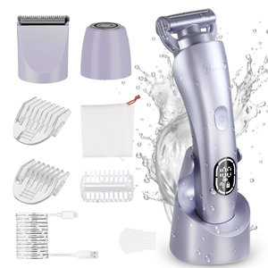 เครื่องโกนขน Hatteker Professional 3 in 1 แบบชาร์จไฟผ่าน USB เครื่องกำจัดขนไฟฟ้าแบบพกพา ไม่เจ็บปวด สำหรับผู้หญิง - Product Image 1