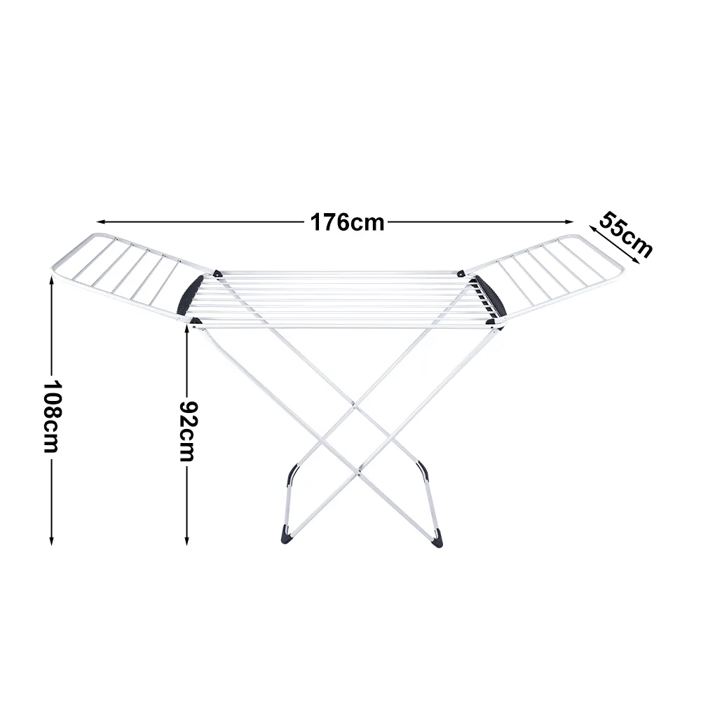 Rack de secagem de metal para roupas, rack de secagem de ar dobrável para varanda, venda direta da fábrica