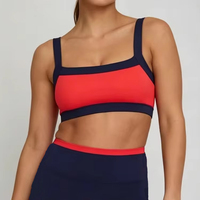 Soutien-gorge de yoga pour femme en tissu recyclé, couleurs contrastées, extensible dans quatre directions, idéal pour le sport, la gym et les loisirs