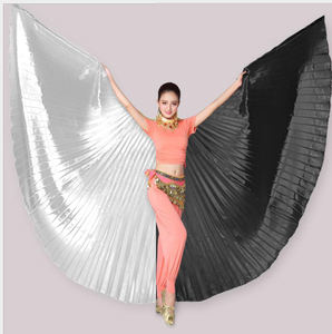 عباءة مهرجان الهالوين ثنائية اللون مع أجنحة إيزيس للرقص الشرقي للبالغين مع عصا - Product Image 5