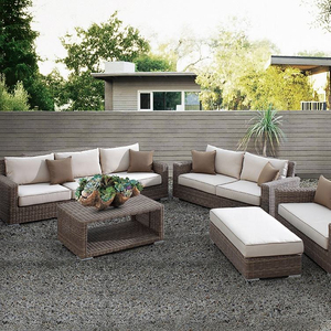 Los más vendidos juegos de sofás de patio sofás de jardín de aluminio Villa PE ratán sofá al aire libre conjunto impermeable patio muebles de jardín - Product Image 3
