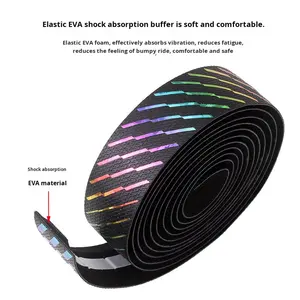 <span class=keywords><strong>Cinta</strong></span> de <span class=keywords><strong>manillar</strong></span> de bicicleta de carretera antideslizante degradado envoltura doblada para uso con bicicletas de carretera - Product Image 5