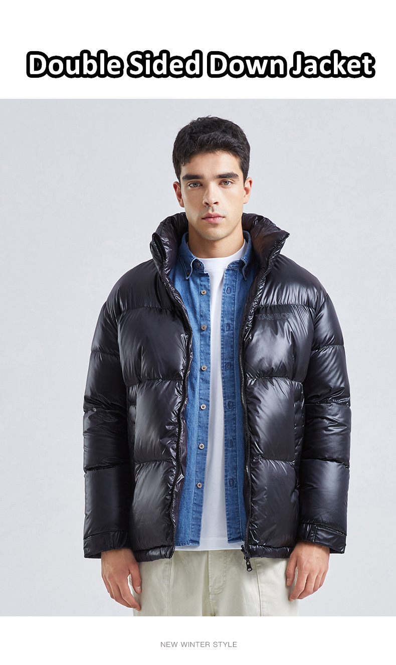 Áo khoác ngoài trời mùa đông dành cho nam Quần áo ngắn 2 mặt 100% Polyester 0