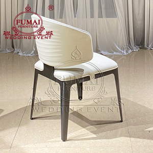 FUMAI Modern Hotel <b>Chair</b> PU Leather Solid Back Tapered Leg <b>Stackable</b> Contemporary Indoor Furniture - Product Image 5