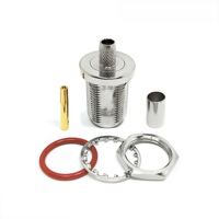 Connecteur RF étanche N femelle à montage sur panneau, à sertir, avec écrou et joint pour câble coaxial RG58 LMR195 LMR200