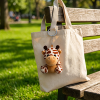 Porte-clés girafe mignonne en peluche, animal en peluche doux, mini porte-clés avec anneau métallique, marque Zaves, cadeau adorable pour enfants, filles, femmes