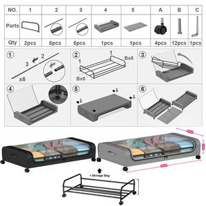 Household Items Organized and Stored Space-Saving Foldable <b>Under</b>-<b>Bed</b> Storage Box <b>With</b> Wheels - Product Image 5