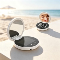 Espejo Compacto Portátil Inteligente de Doble Cara con Luz LED y Cámara UV, con Logotipo Personalizado, para Maquillaje, Protección Solar Facial Visible y Protección de la Piel