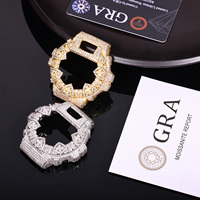 Nouvel Arrivage TOP ICY 2026 – Boîtier de Montre Hip Hop en Forme de Bouclier, Test Diamant Approuvé, Lunette de Montre en Laiton VVS D Moissanite, Écologique