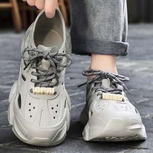 Nouvelles sandales de course pour hommes, style été, à lacets, bout rond, chaussures décontractées sportives, perforations, semelle respirante, amorti, anti-odeur - Product Image 2