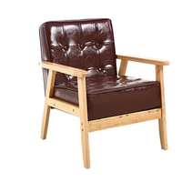 Fauteuil lounge moderne en tissu Chaise de canapé simple à cadre en bois de luxe pour meubles de salon