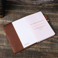 Couverture de carnet en cuir véritable personnalisée A5, rétro, rechargeable, cadeau, journal, planificateur, avec emplacement pour stylo