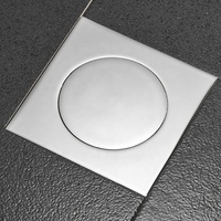 Siphon de sol carré moderne en laiton commercial 100 mm (4 pouces) anti-odeur, écologique, électroplaqué, garantie 3 ans, pour salle de bain et baignoire