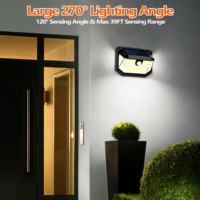 Zonne-wandlamp Waterdichte LED buitenwandlamp PIR-sensor 1200mAh Super heldere zonne-straatlamp Zonne-verlichting