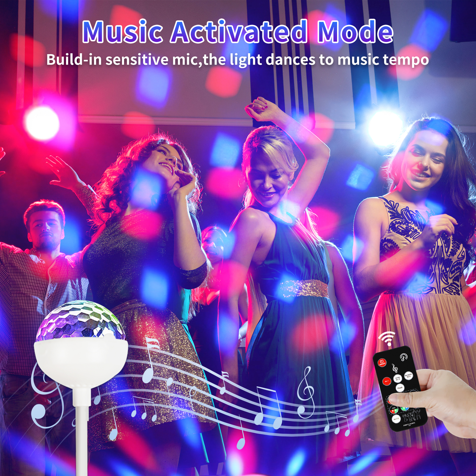 YSH Hot Sale LED Party Decoration Lighting Music Mini USB Light Disco Ball Custom Wedding Lamp for C