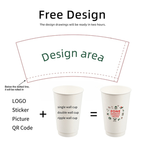 Ly giấy dùng một lần có thể tùy chỉnh kích thước 8oz, 12oz, 16oz, 20oz, dùng mang đi, ly cà phê thủ công, vasos desechables para cafe - Product Image 3