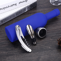 WELLFLYER WK-066 Accessoires pour le vin de haute qualité 3pcs Tire-bouchon Ouvre-bouteille Logo personnalisable Cadeau Coupe-feuille de vin Verseur de vin