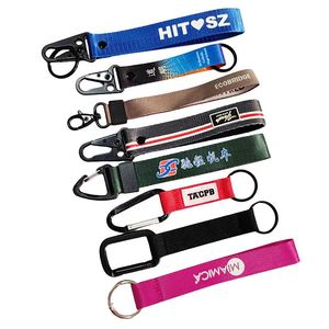 Cadeau promotionnel pas cher, porte-clés personnalisé en nylon pour moto, voiture, escalade, cordon de poignet en polyester, porte-clés de poignet - Product Image 1