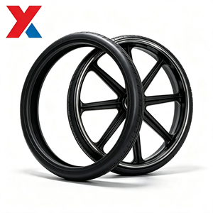 Rueda Sólida de <span class=keywords><strong>Espuma</strong></span> de PU, Neumático <span class=keywords><strong>Antipinchazos</strong></span> No Inflable para Silla de Ruedas, Scooter de Movilidad, Bicicleta, Pieza de Repuesto - Product Image 1