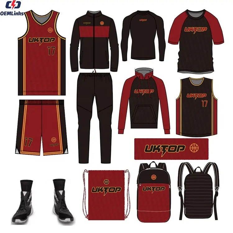 Ensembles athlétique de basket-ball pour hommes sublimés personnalisés uniformes de basket-ball kits de basket-ball