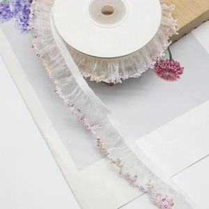 ZSY 1.7cm-<span class=keywords><strong>2</strong></span>.3cm Simli Dantel Şerit Giysi İç Giyim Elbise Elastik Bant Şerit Kemer Pul Payetli Pileli Fırfırlı Süsleme Dantel - Product Image 5