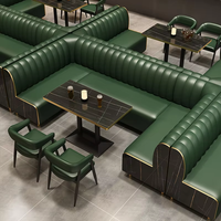 Ensemble de canapés en cuir commercial moderne avec structure robuste, table de bar complète pour la salle à manger, mobilier d'extérieur pour hôtels et restaurants