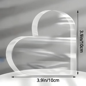 1 plaque décorative en acrylique en forme de cœur pour centre de table, cadeau romantique pour hommes et femmes, idéal pour anniversaires et célébrations. - Product Image 2