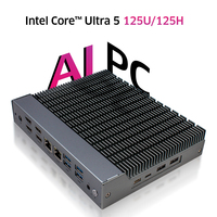 Maxtang Intel Core 5 PC Mini tertanam tanpa kipas atau kipas industri PC saluran ganda DDR5 mendukung empat tampilan dengan AI Boost NPU