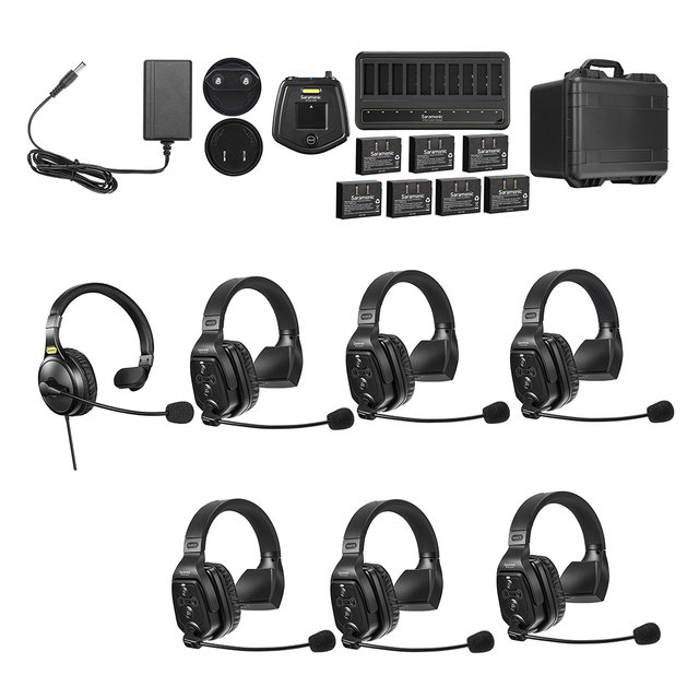 Saramonic Wireless Intercom WiTalk WT7S Headset Hands-free Walkie Talkie Group Communication