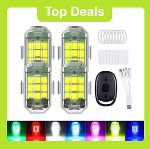 Smart RGB sans fil Mini avion lumière stroboscopique 7 couleurs USB <span class=keywords><strong>clignotant</strong></span> nouvelle voiture vélo <span class=keywords><strong>moto</strong></span> arrière <span class=keywords><strong>LED</strong></span> voyant d'avertissement - Product Image 2