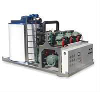 Machine à glace en paillettes industrielle 20T, unité de fabrication automatique de glace en paillettes, refroidie par eau, haute efficacité pour marché du poisson et produits de la mer