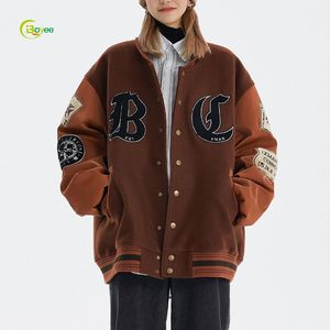<span class=keywords><strong>Veste</strong></span> universitaire en molleton de laine sur mesure pour femmes grandes tailles, <span class=keywords><strong>veste</strong></span> de rue pour hommes, <span class=keywords><strong>veste</strong></span> de baseball <span class=keywords><strong>noire</strong></span> avec lettres, noir et orange avec des patchs - Product Image 2