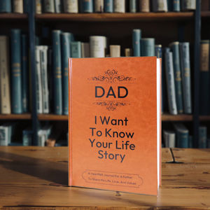 Journal en cuir relié à <span class=keywords><strong>la</strong></span> main avec couverture rigide A5 personnalisé avec reliure cousue à <span class=keywords><strong>la</strong></span> main <span class=keywords><strong>Livre</strong></span> de l'histoire de papa et cadeau guidé pour le père pour <span class=keywords><strong>la</strong></span> patrimoine familial - Product Image 1