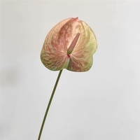 Susunan Bunga Anthurium PU Real Touch untuk Dekorasi Rumah Hari Ibu Natal Tahun Baru Halloween