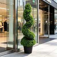 Arbre artificiel en buis en spirale en pot, plante verte torsadée pour l'intérieur, décoration de Thanksgiving, aménagement paysager pour hôtels et jardins