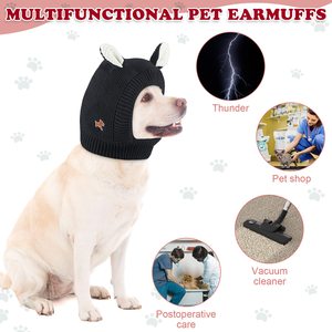 Grandes protections d'oreilles pour animaux de compagnie, capuchons, cache-oreilles, <span class=keywords><strong>snood</strong></span>, protection contre le bruit, chapeau en tissu tricoté, écharpe chaude d'hiver, bandeau pour chiens - Product Image 5