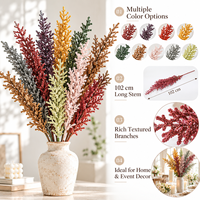 Vente en gros de fausses fleurs artificielles en forme d'astilbe à longue tige, couleur roux-brun rouille, pour la décoration de Thanksgiving, de mariages et d'événements