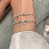 Argent bleu clair cristal petit poisson pour Bracelet pour femmes polyvalent luxe mode perlé bijoux haut de gamme exquis