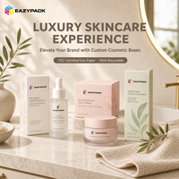 Scatole Personalizzate per Cosmetici in Carta Ecologica Certificata FSC, Finitura Soft Touch Opaca con Logo Goffrato UV Spot per Brand di Skincare, MOQ 300